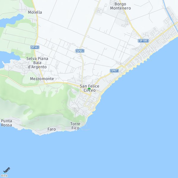 HERE Map of San Felice Circeo, Italia